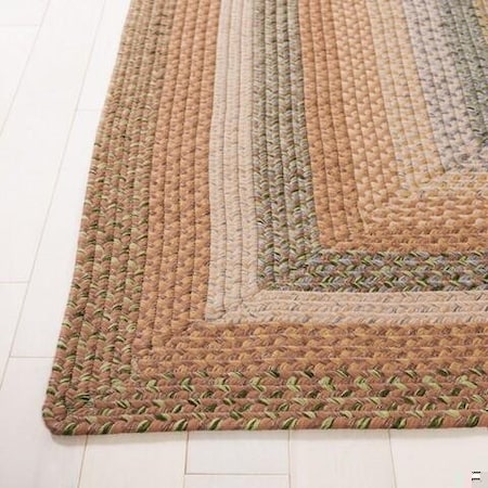 Safavieh 8 x 10 ft. Oval Braided- Tan and Multi Hand Made Rug BRD314A-8OV